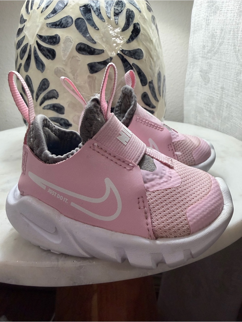 Nike Toddler Flex Runner Slip On Sneakers in Pink Foam & White Size 2 Toddler